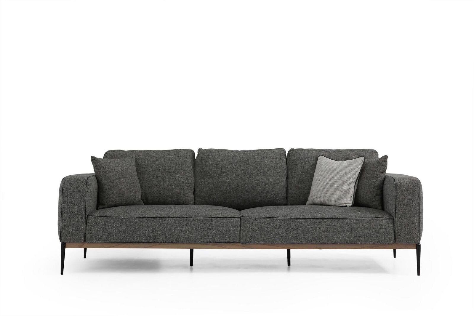 JVmoebel 3-Sitzer Zweisitzer Sofa 2 Sitzer Stoff Sofas Modern Design Wohnzimmer Grau, 1 Teile, Made in Europa