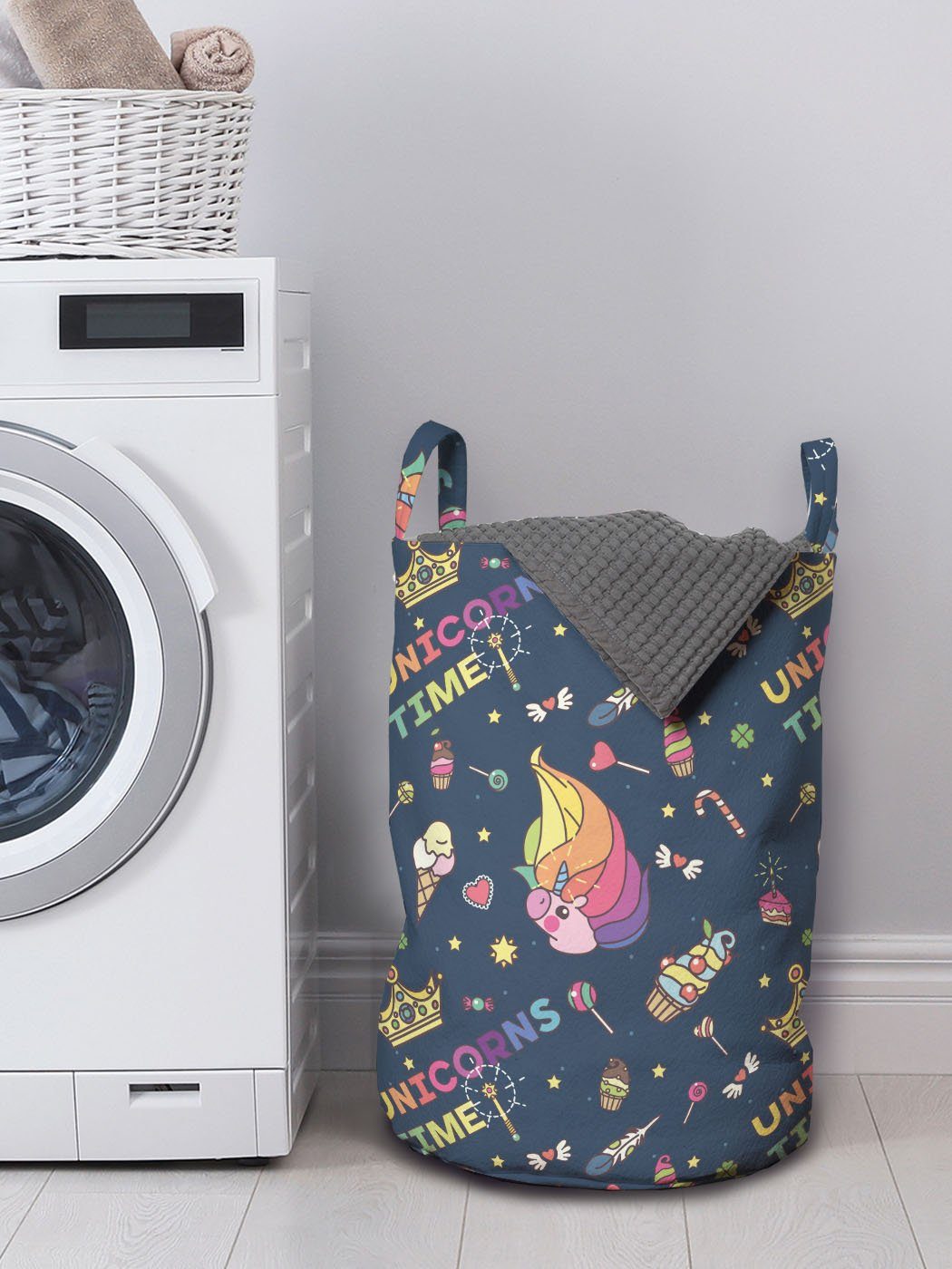 Karikatur Artikel Abakuhaus Griffen Unicorns für Zeit Kordelzugverschluss Wäschesäckchen Wäschekorb mit Waschsalons,