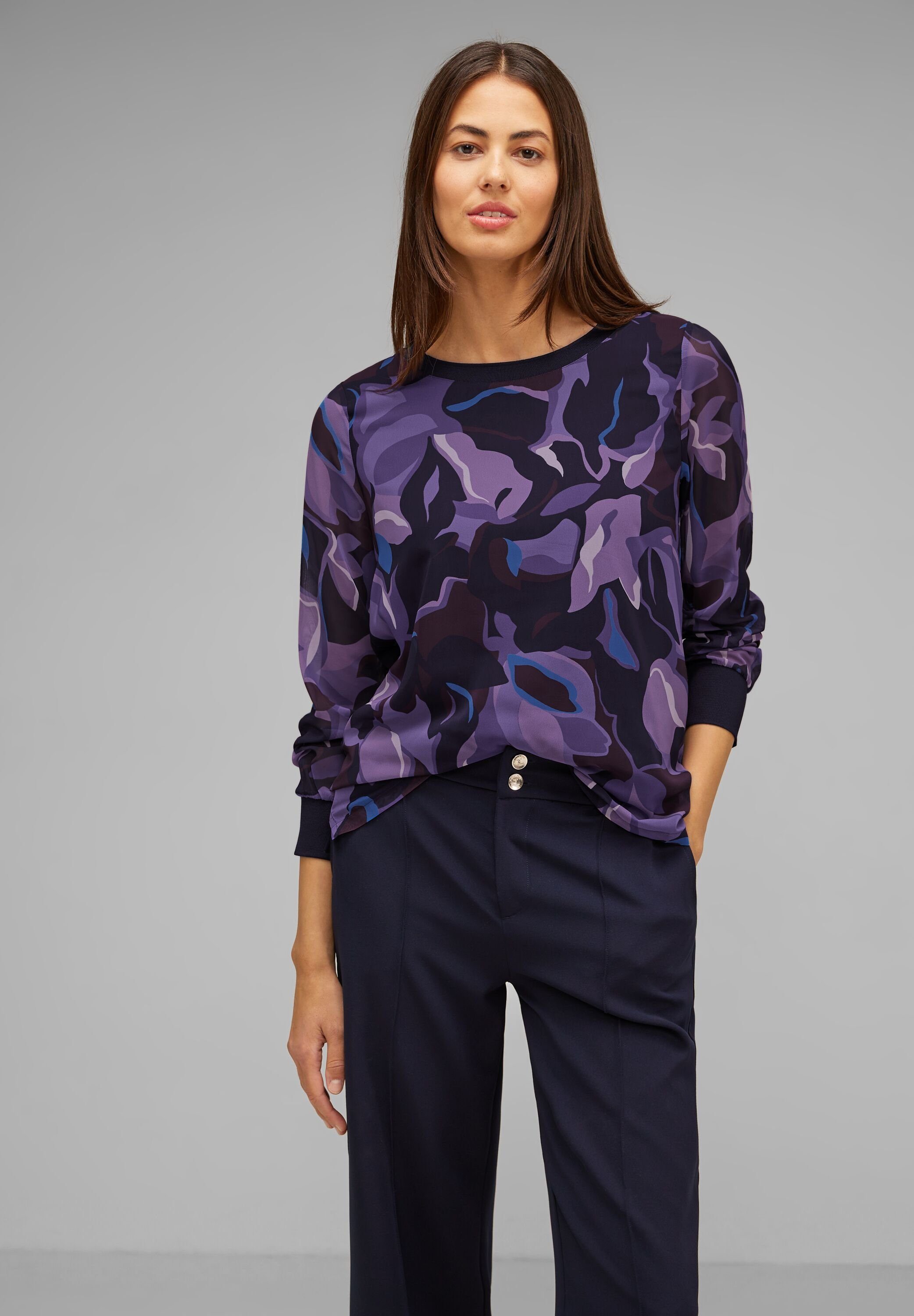 STREET ONE Langarmshirt, Chiffon