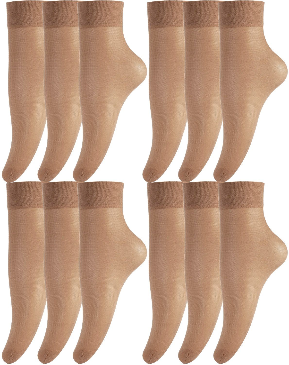 BANANALU Feinsöckchen Feinsocken Nylon Socken feinstrumpfsöckchen Großpackung (24-Paar)