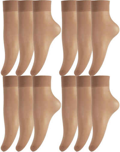 BANANALU Feinsöckchen Feinsocken Nylon Socken feinstrumpfsöckchen Großpackung (12-Paar)