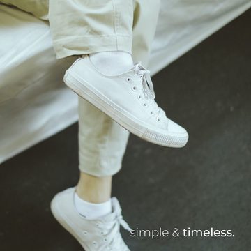 hemmy Fashion Sneakersocken (4-Paar, 4 Paar) Sneaker - Damensocken (4 Paar) Basic Socken "Weiß", Größe: 39-42 mit komfortablem Rippbündchen, hoher Baumwollanteil
