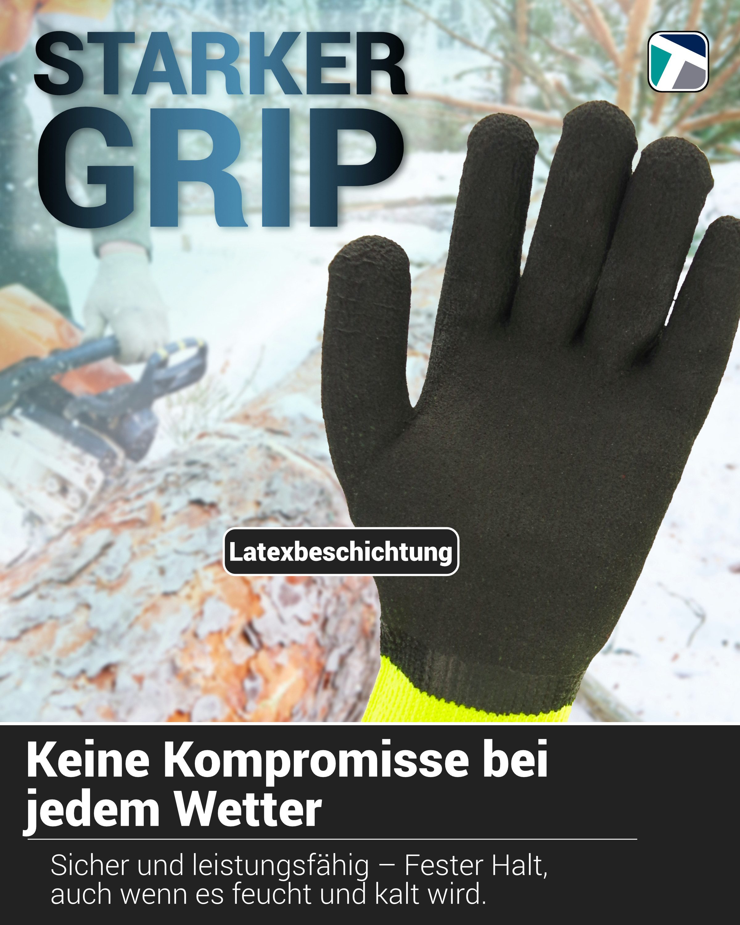 Worklink Winter-Arbeitshandschuhe 12 Paar Winter-Arbeitshandschuhe Super Tech Eskimo Größe 11