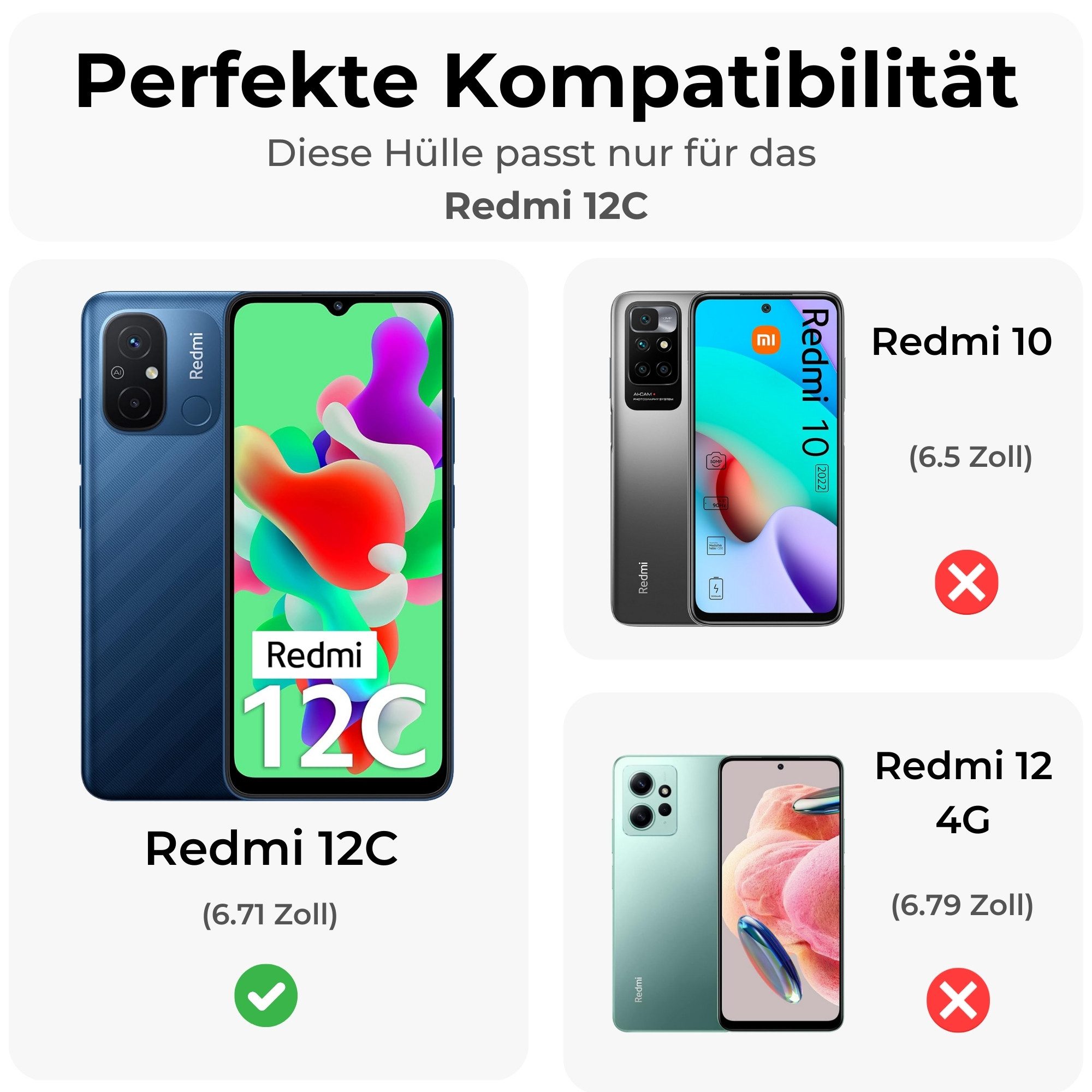 betterfon Handykette mit Portemonnaie für Xiaomi 17T - Handykette mit 5 Kartenfächer, Hände frei – mit Silikonhülle & Schnur für flexiblen Alltag