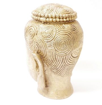 B&S Dekofigur Buddhakopf goldfarben matt Keramik H 31 cm