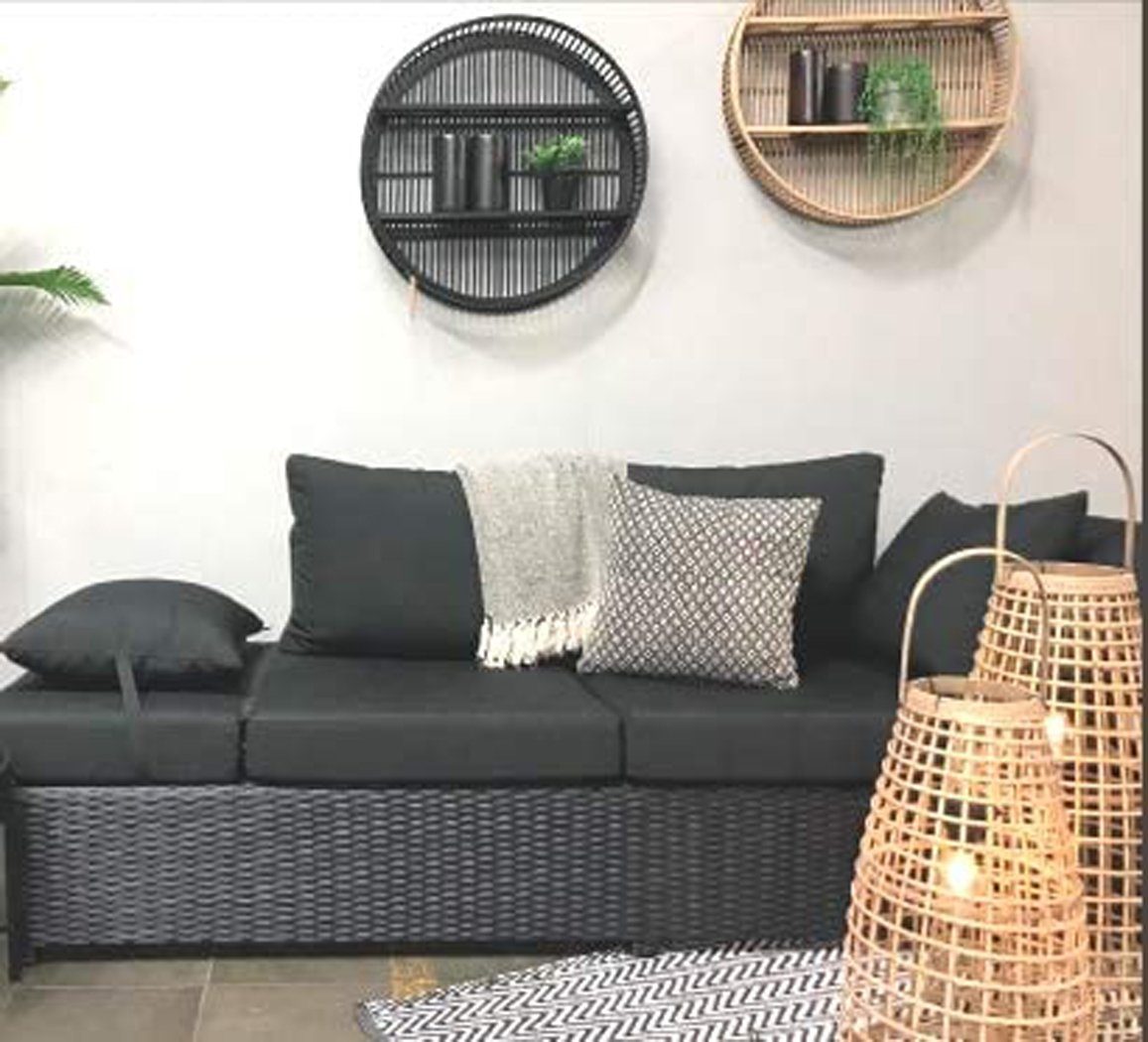 habeig Wandregal Bambus Wandregal Regal rund 60 cm Outdoor Gartenregal Blum günstig online kaufen