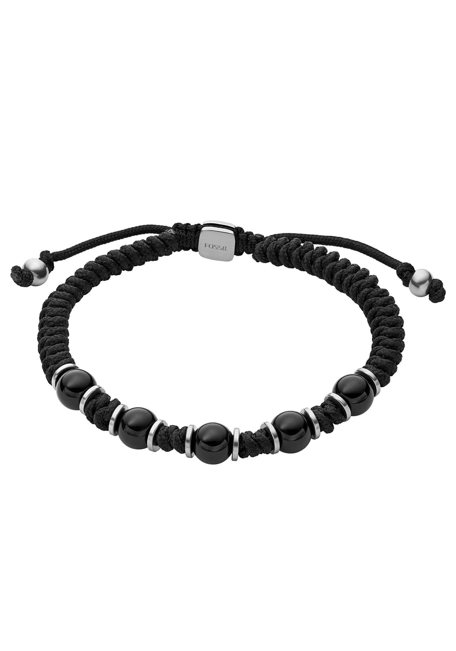 JF04198040, Tigeraugen VINTAGE JF04199040, CASUAL, mit Fossil edelstahlfarben-schwarz Armband Onyx oder