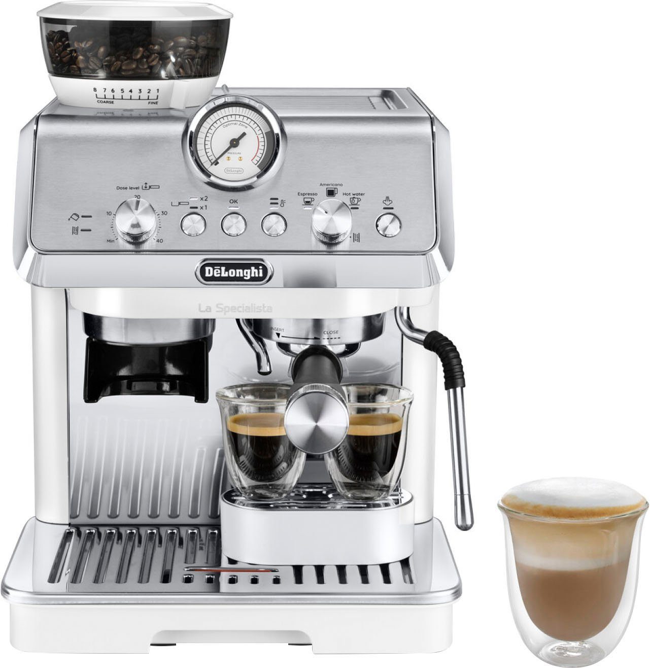 De'Longhi Siebträgermaschine LaSpecialista Arte EC9155.W, weiß, mit MyLatte Art System