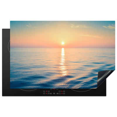 MuchoWow Herdblende-/Abdeckplatte Sonne - Meer - Farben, Vinyl, (1 tlg), 80x52 cm, Induktionskochfeld Schutz für die küche, Ceranfeldabdeckung