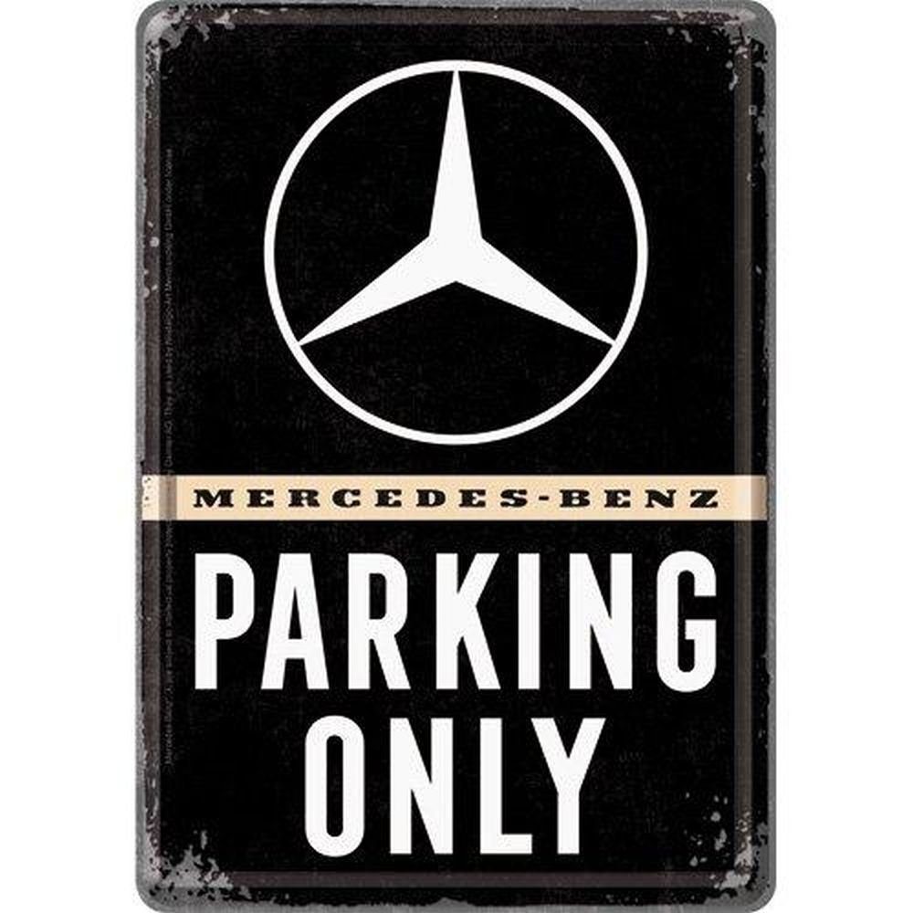 Nostalgic-Art Metallschild Blechpostkarte - Mercedes-Benz - Parking Only