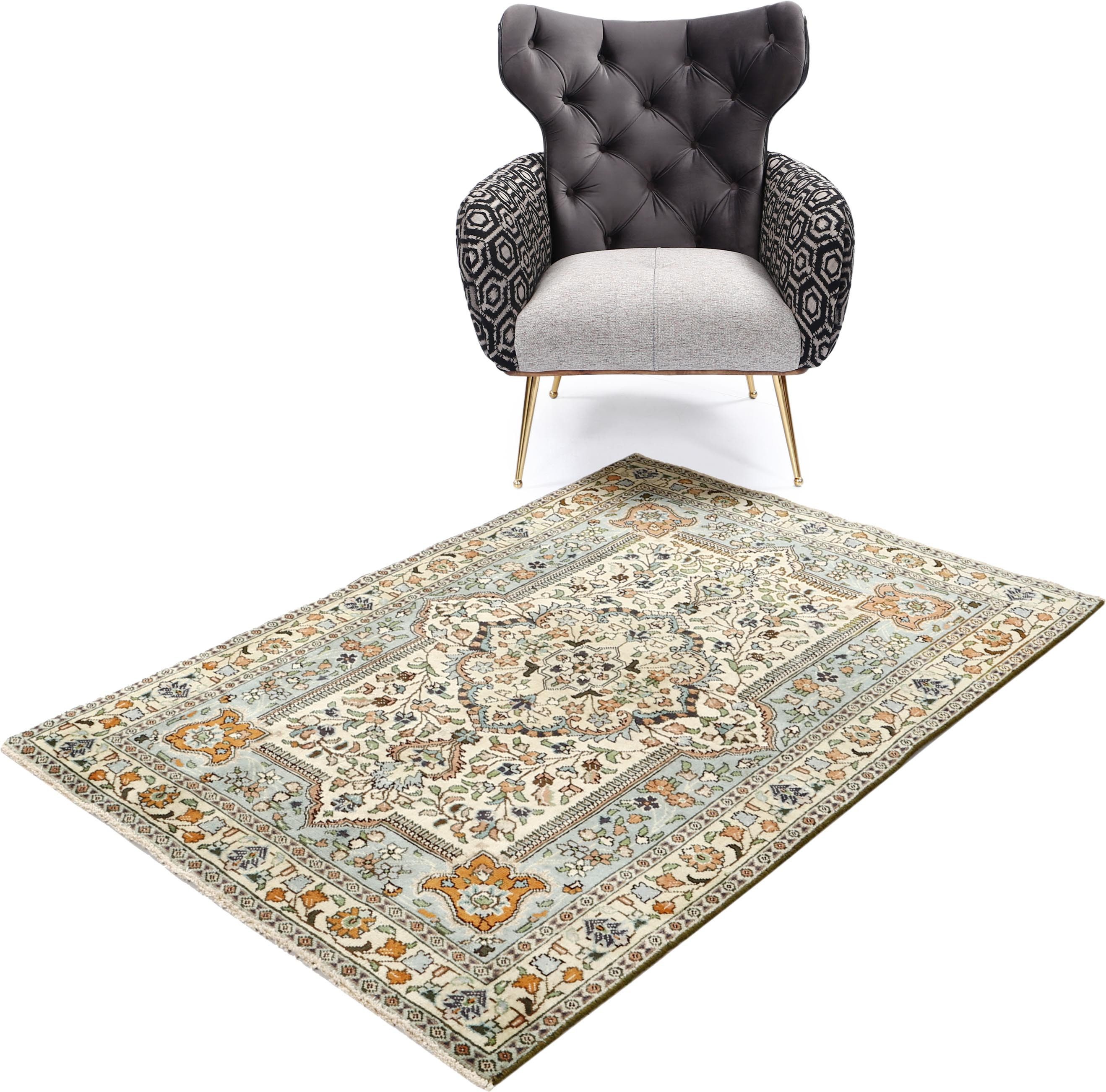 Carpet Avenue Teppich Tabriz Tabatabai Patina 152x107, Rechteck, Höhe: 7 mm