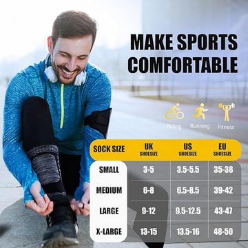 Anqier Langsocken Socken Herren & Damen Sportsocken Wintersocken Sportsocken (6-Paar,Winter Warme Thermosocken Wandersocken, Sportsocken, Gepolsterte Baumwolle Trekkingsocken Laufsocken) Performance Sportsocken,Atmungsaktiv Arbeitssocken