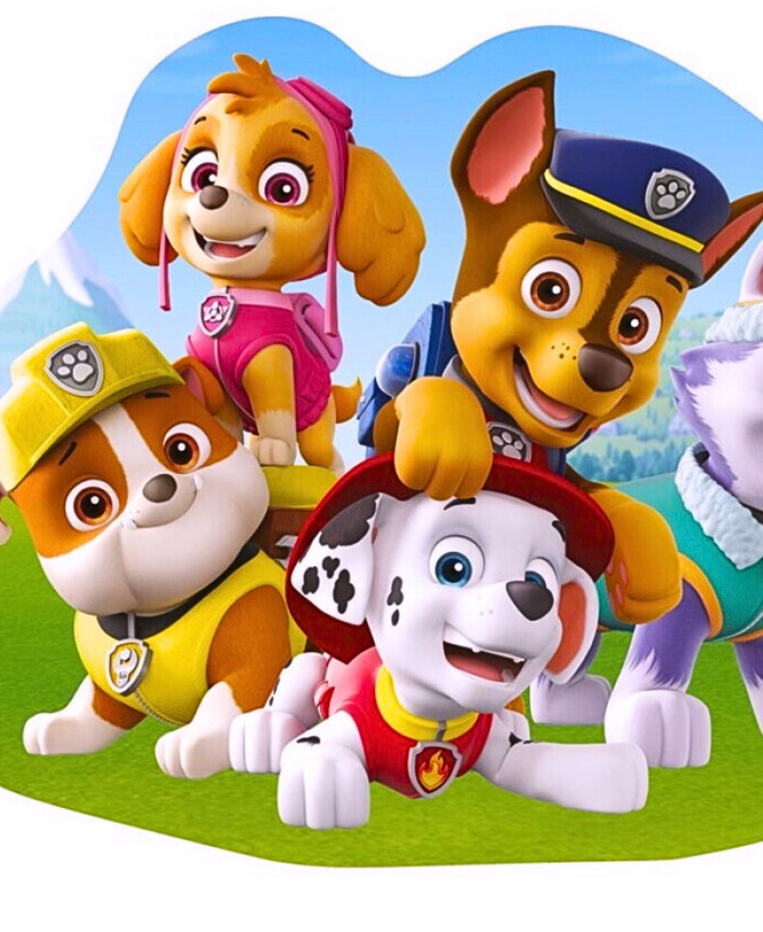 Peppa Pig Dekokissen Paw Patrol Team, Kinder Formkissen Kuschelkissen 34 x 26 cm