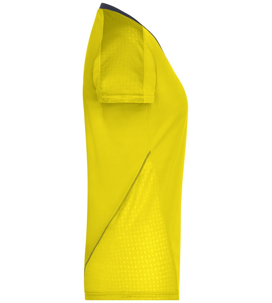 James & Nicholson Laufshirt 2 lemon/iron-grey Kurzarm Atmungsaktiv Running Doppelpack (Doppelpack, Damen JN471 Laufshirt Stück) und T-Shirt Feuchtigkeitsregulierend