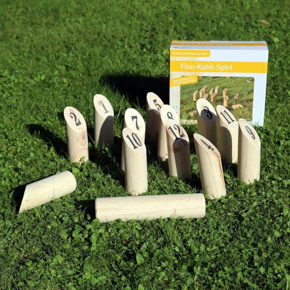 Haushalt International Spielbausteine, FINN-KUBB - Nordisches Wurfspiel - mit nummerierten Hölzern