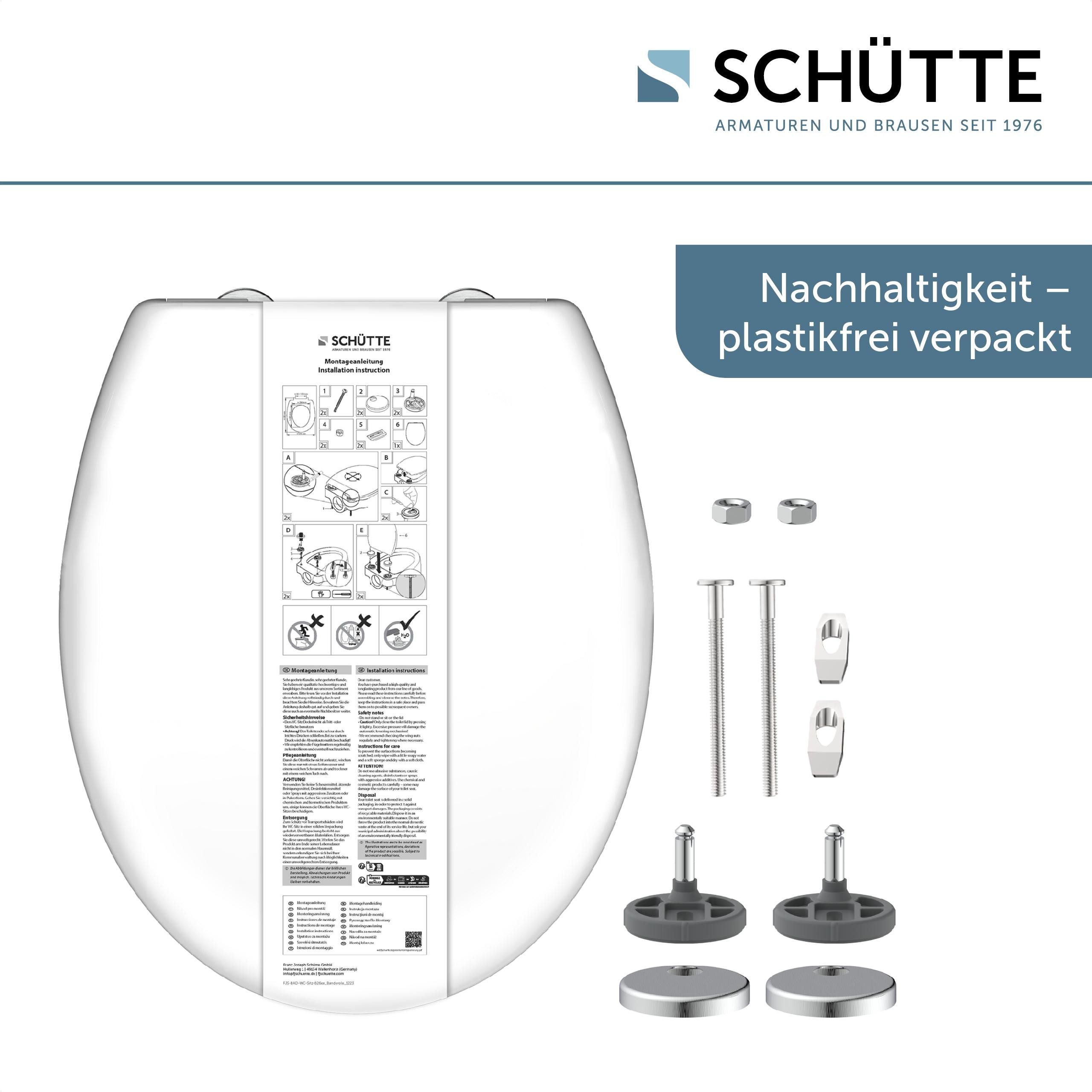 Schütte WC-Sitz WHITE, Duroplast, mit Absenkautomatik und Schnellverschluss günstig online kaufen