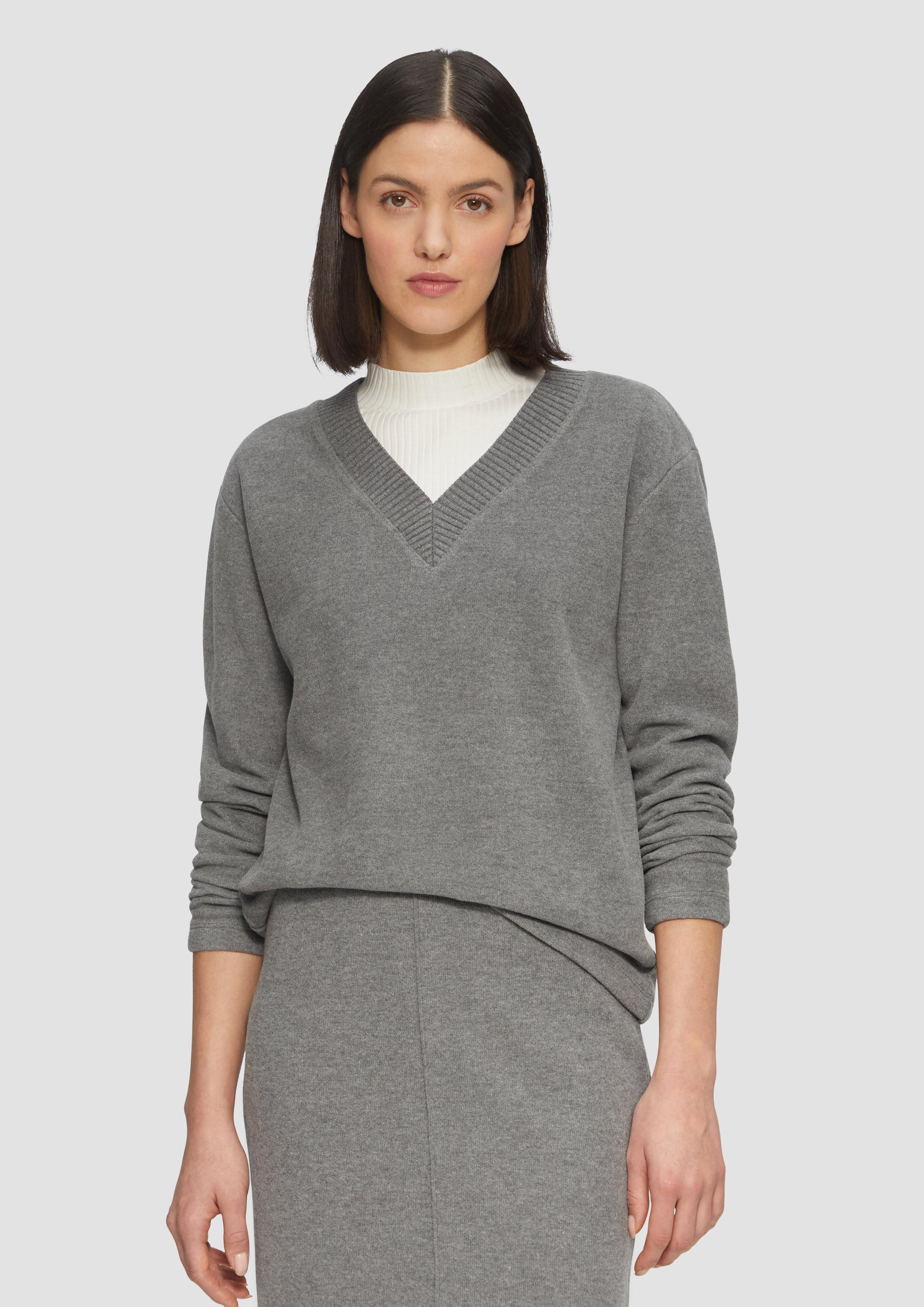 s.Oliver Sweatshirt Weiches Sweatshirt mit V-Ausschnitt günstig online kaufen