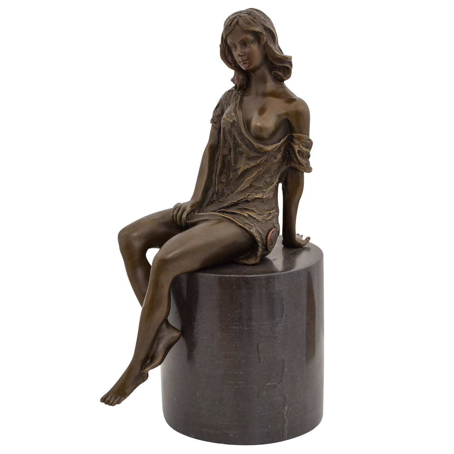 Aubaho Kunst Bronzeskulptur Bronze erotische im Erotik Skulptur Frau Antik-Stil Figur