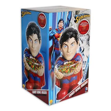 Rubie´s Merchandise-Figur Superman Figur Süßigkeitenspender, Superheld Statue mit Bonbonschale, (Figur mit Zubehör), Superman Figur Süßigkeitenspender
