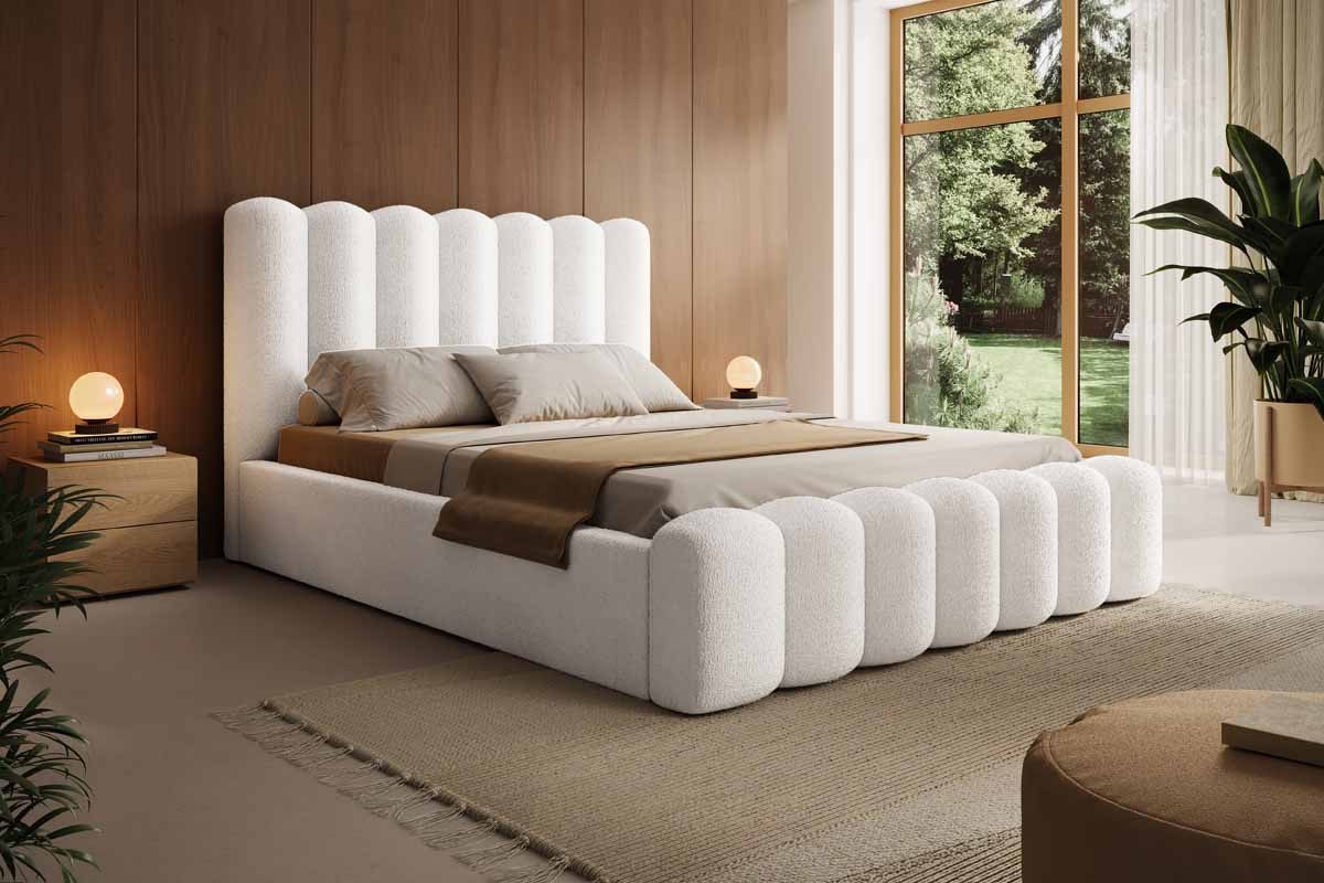 Luxusbetten24 Polsterbett Designer Polsterbett Amore Bouclé, günstig online kaufen