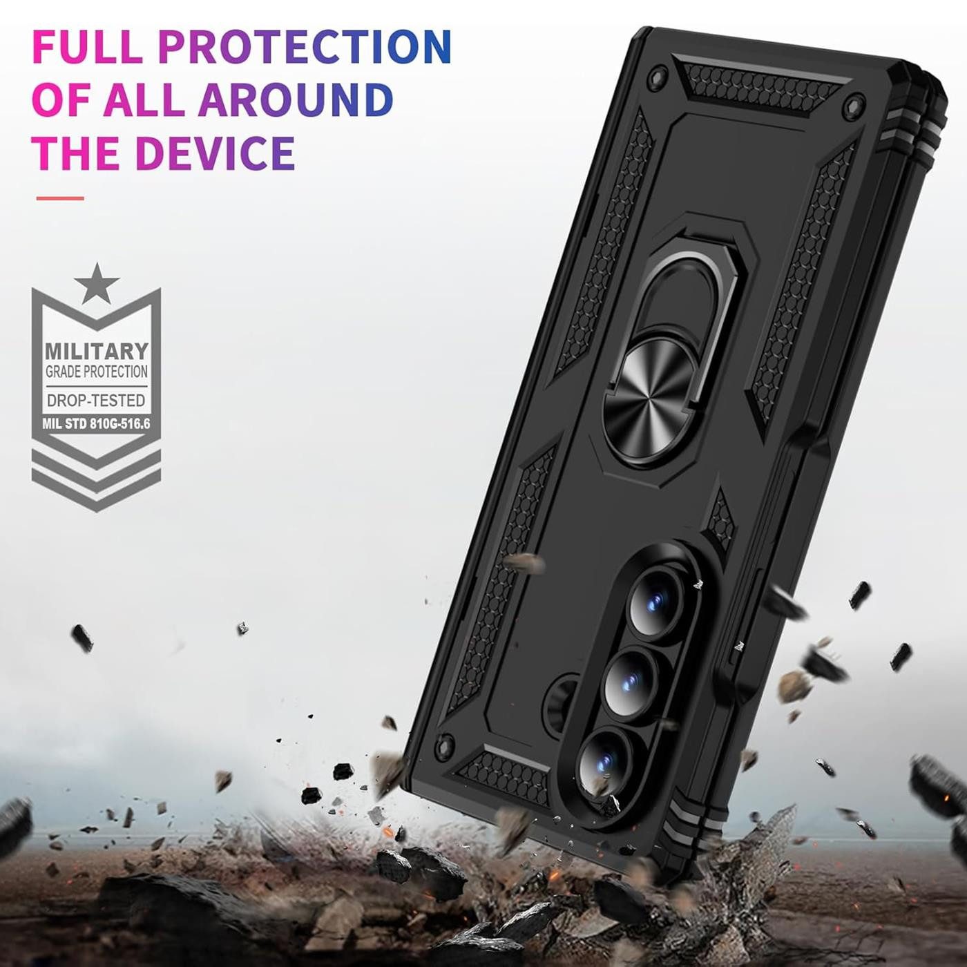 CoolGadget Handyhülle Armor Shield Case für Samsung Galaxy Z Fold 7 8 Zoll, Outdoor Cover Magnet Ringhalterung Handy Hülle für Galaxy Z Fold 7 5G – Bild 4 von 5