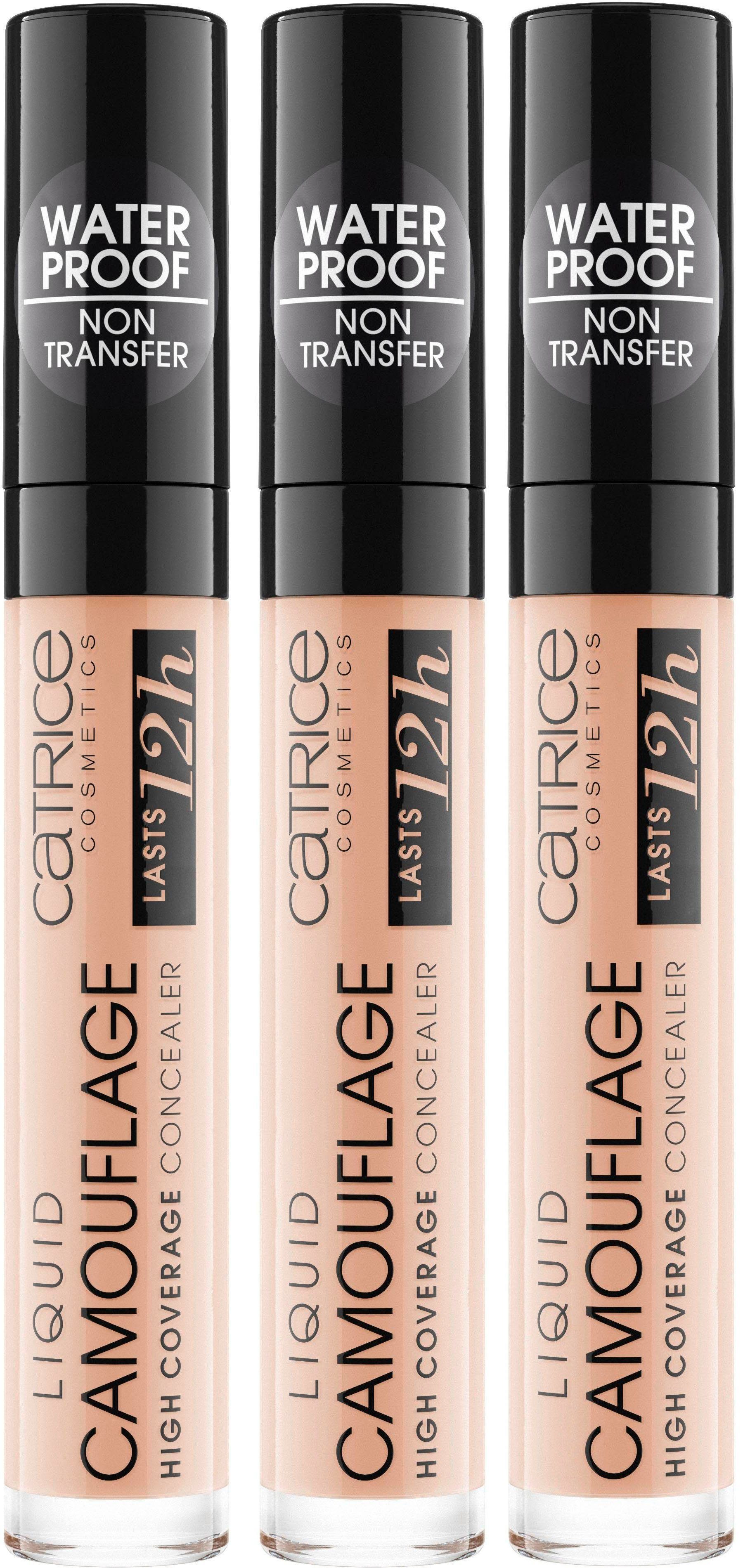 Catrice Concealer LIQUID CAMOUFLAGE HIGH COVERAGE CONCEALER, 3er Pack, mit optimaler Deckkraft