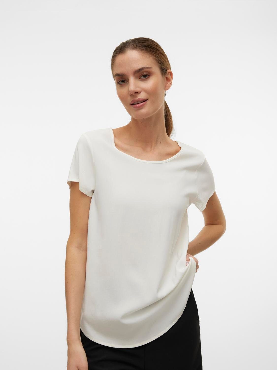 Vero Moda Blusenshirt VMBELLA SS TOP WVN GA NOOS Viskosemischung, abgerunde günstig online kaufen