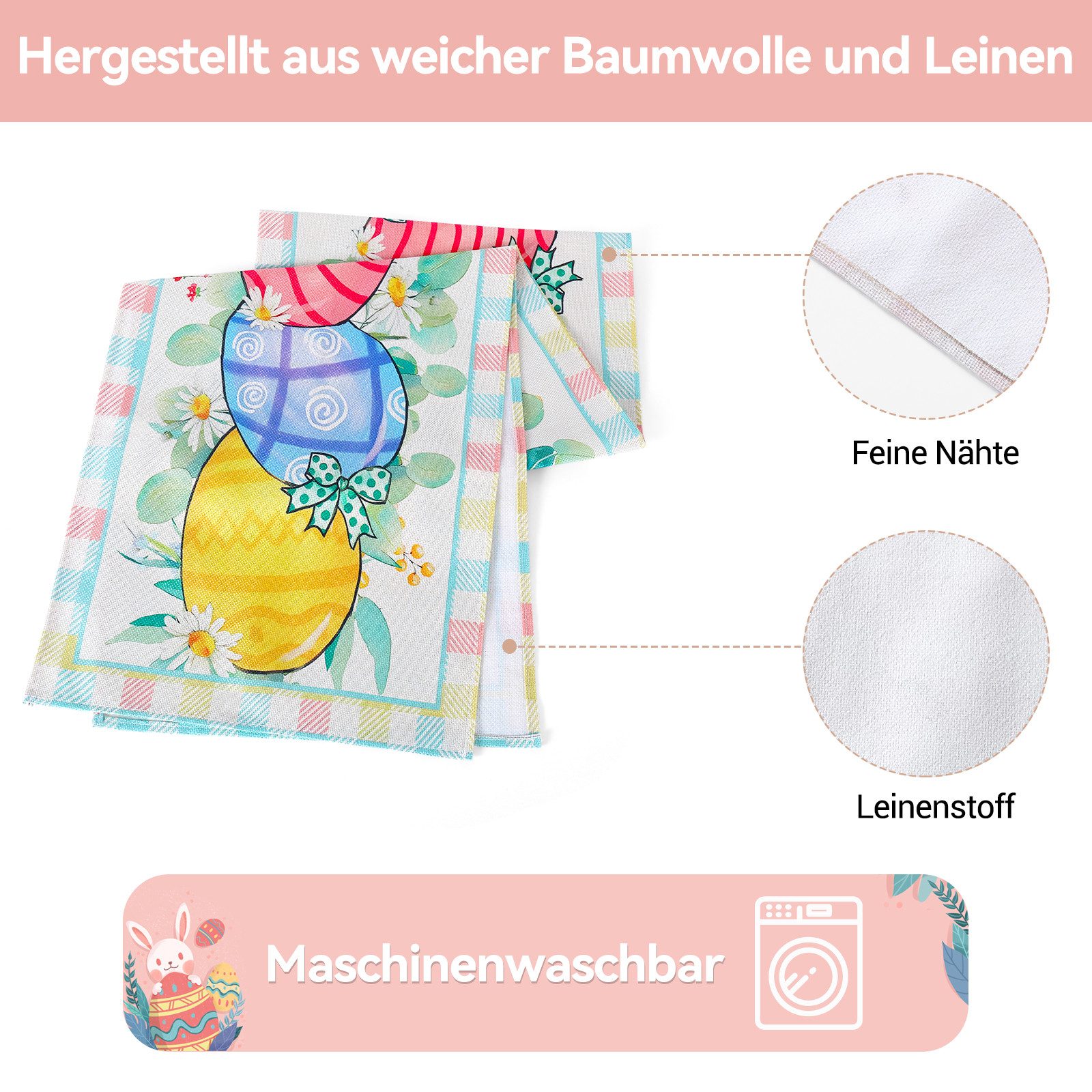 Elegear Tischdecke 33x183 cm Hase Tischdecke, günstig online kaufen