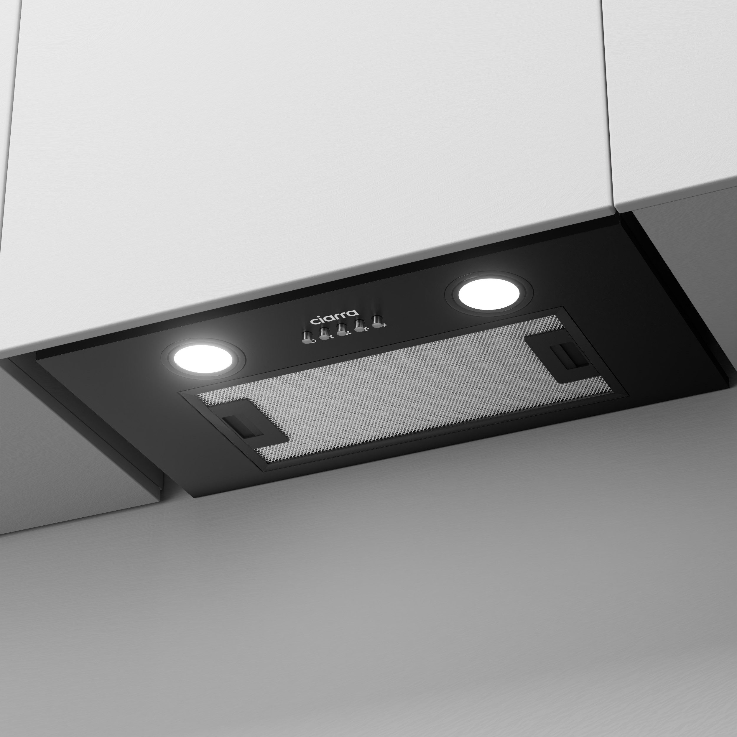 CIARRA Unterbauhaube 52cm Einbauhaube für Küchenschrank 300 m³/h Abluft VMB5913A 52cm Einbauhaube für Küchenschrank 300 m³/h Abluft VMB5913A, Einbau-Dunstabzugshaube 52 cm aus Edelstahl 3 Stufen mit LED