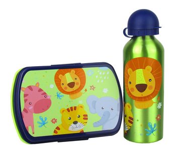 Kids Licensing Lunchbox Frühstücks-Set - Kunststoff Brotdose 20 x 8 x 5,5cm, inkl. Metall Trinkflasche 500ml - verschieden Motive