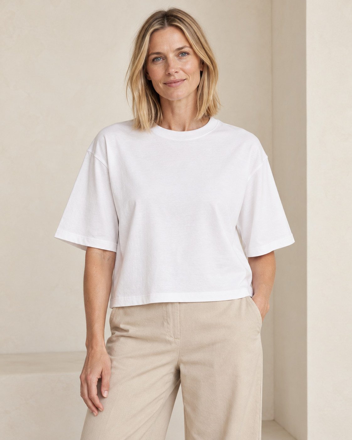 Sitztgut T-Shirt für Damen, kurz geschnitten, aus 100 % Baumwolle (1-tlg)