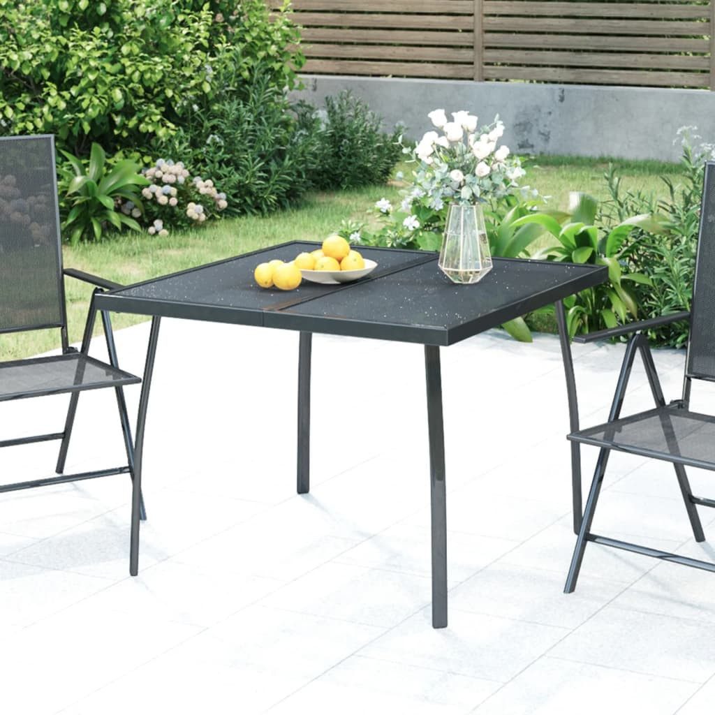 vidaXL Gartentisch 100 x 100 x 72 cm Gartentisch Anthrazit 100x100x72 cm Stahlgitter Esst