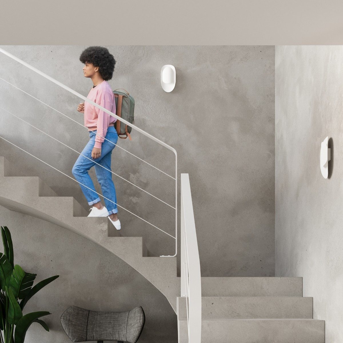 möbelvita Deckenleuchte Wandleuchte RIVA weiß, leuchtet auf und ab, NEIN