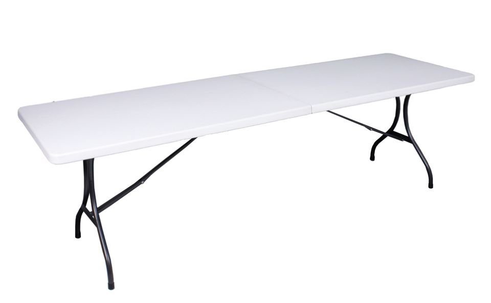 Klapptisch Tisch Klapptisch Balkontisch Biertisch klappbar Kunststoff Weiß 244cm