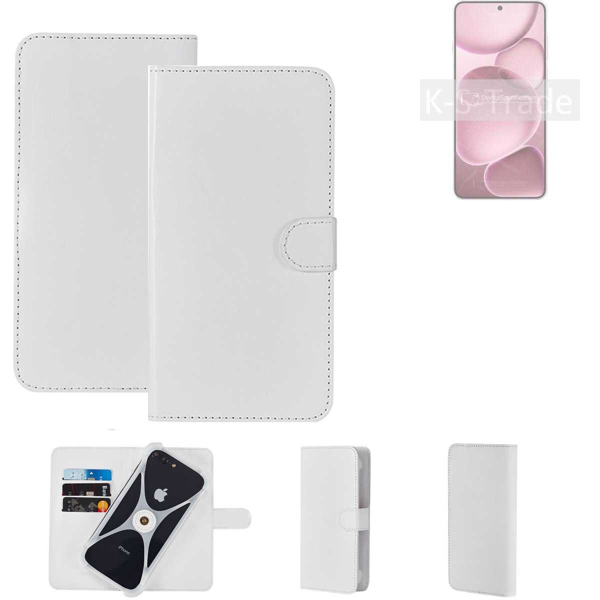 K-S-Trade Handyhülle für Oppo Find X8 Ultra, Handy Hülle Schutz Hülle Cover Case Bookstyle Bumper weiß 1x