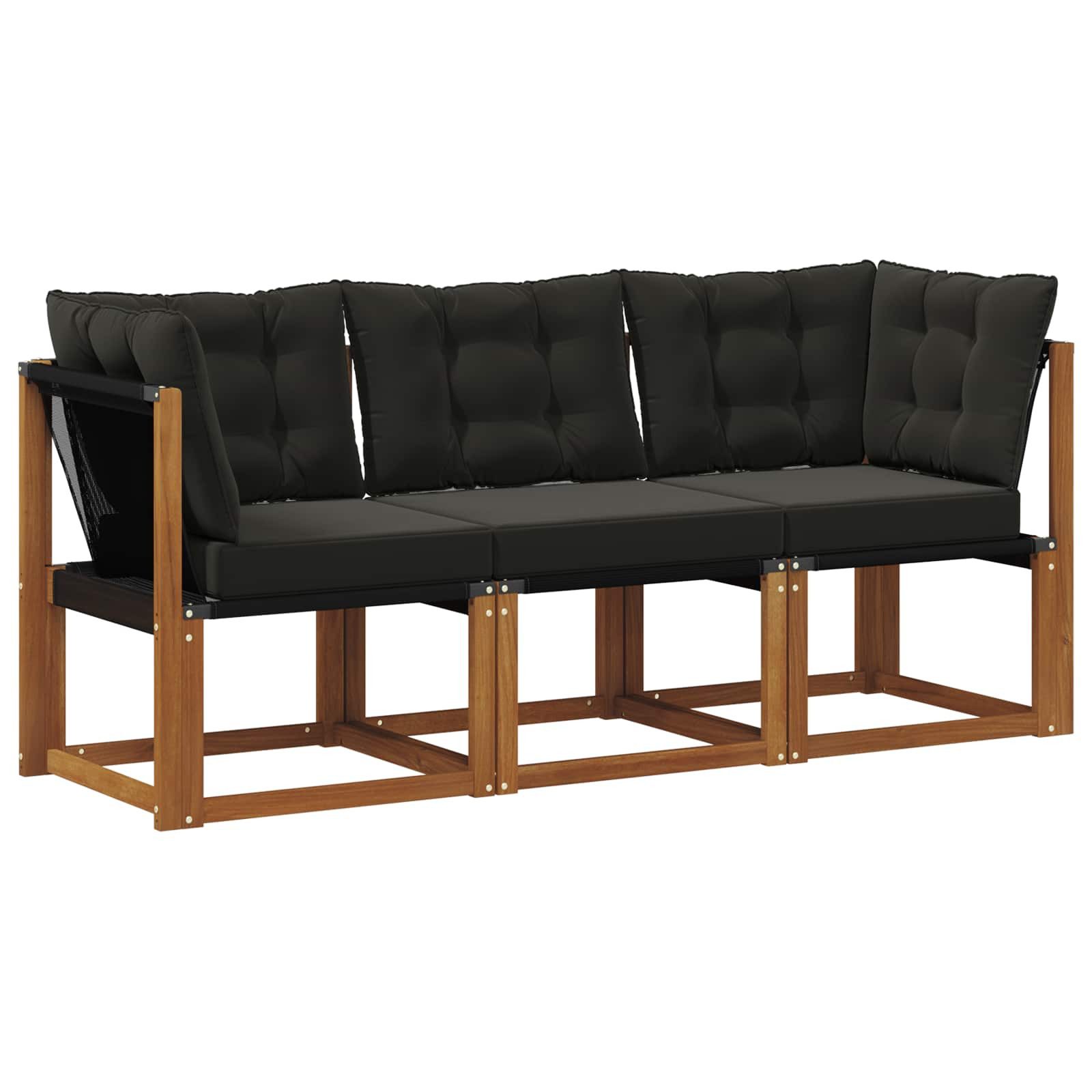 vidaXL Sofaelement 3 stk. Outdoor Mittel- und Ecksofa Natur (3 St)