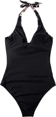 B.X Badeanzug Badeanzug für Damen Bauchkontrolle Badekleid V-Ausschnitt einteilig Damen Badeanzug einteilig Monokini Neckholder hoher Schnitt überkreuzt