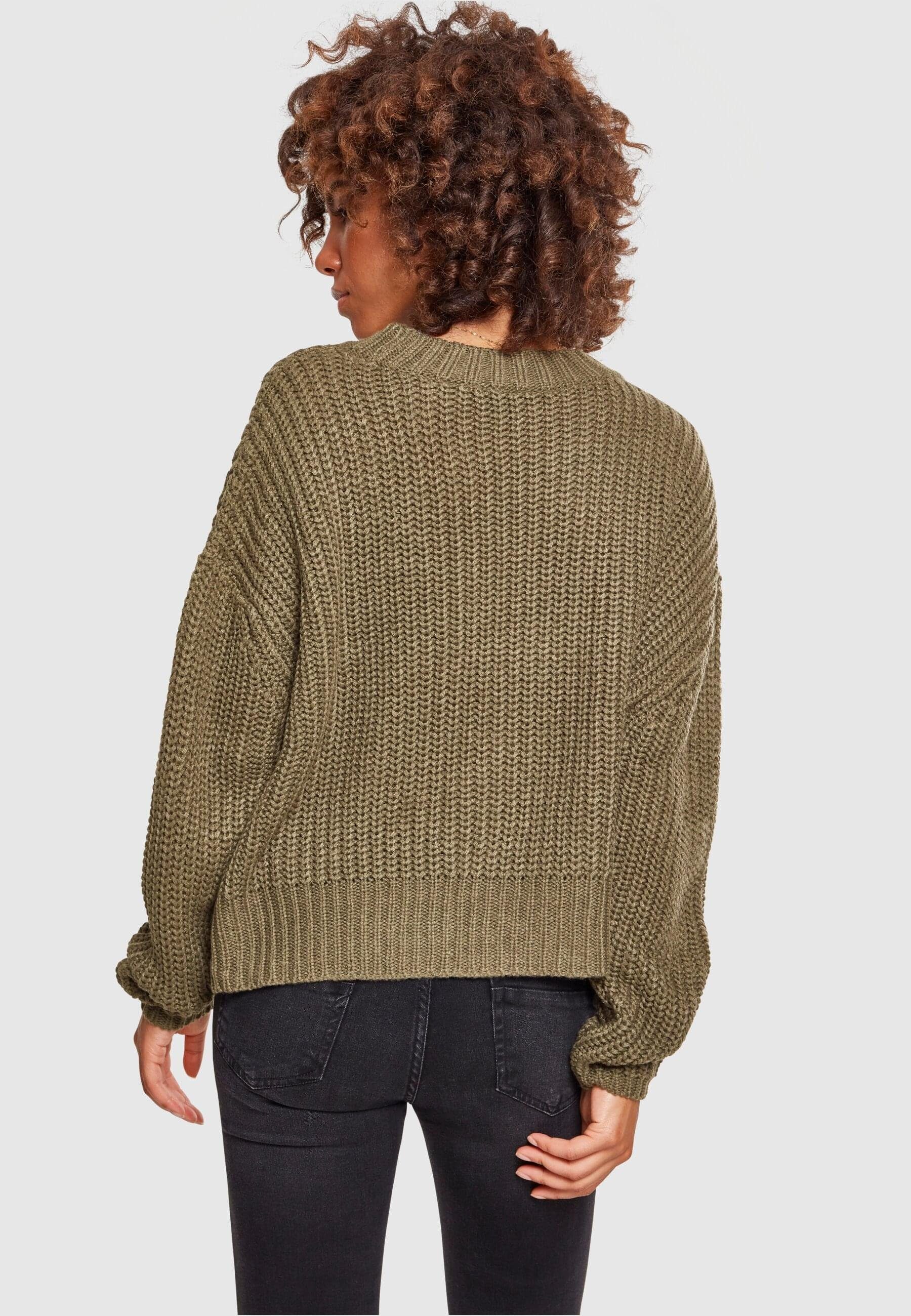 URBAN CLASSICS Kapuzenpullover Damen Ladies Sweater (1-tlg) olive Oversize Wide