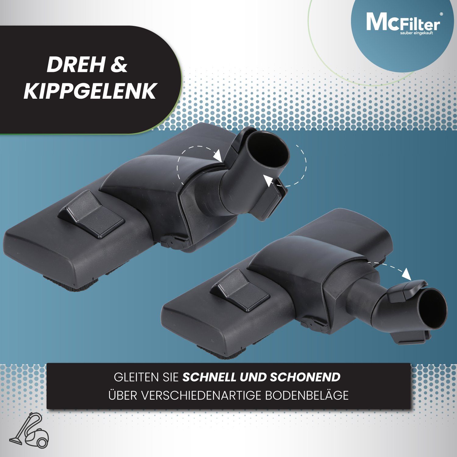 McFilter Kombidüse Düse Staubsaugerdüse, BLIZZARD Einrast- & Fadenheber für passend umschaltbar, CX1 Miele Parkvorrichtung, Serie, Gelenk, (1-tlg), 35mm