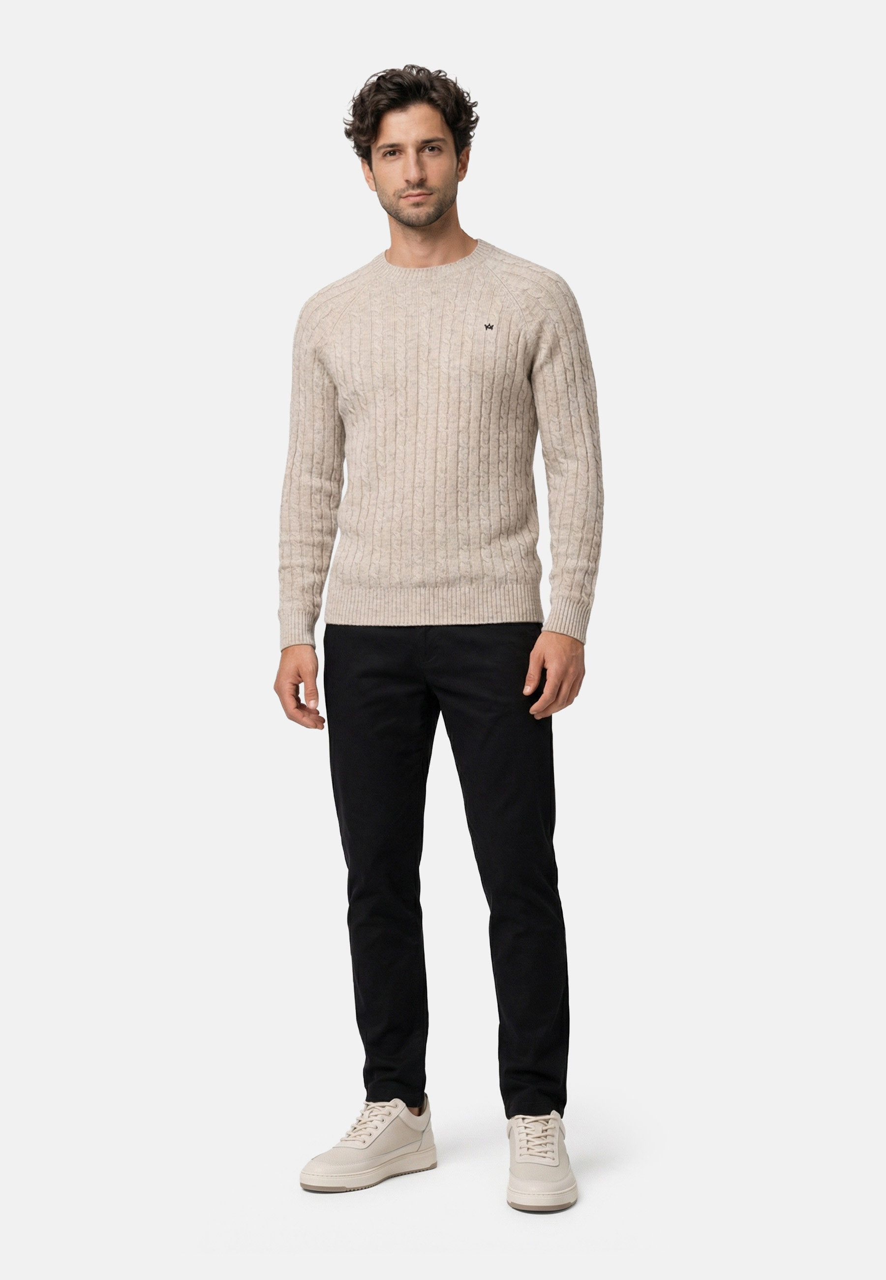 Kronstadt Strickpullover Herren KSFlynn Strickpullover Herrenpullover Strickpullover mit zeitlosem Zopfmuster