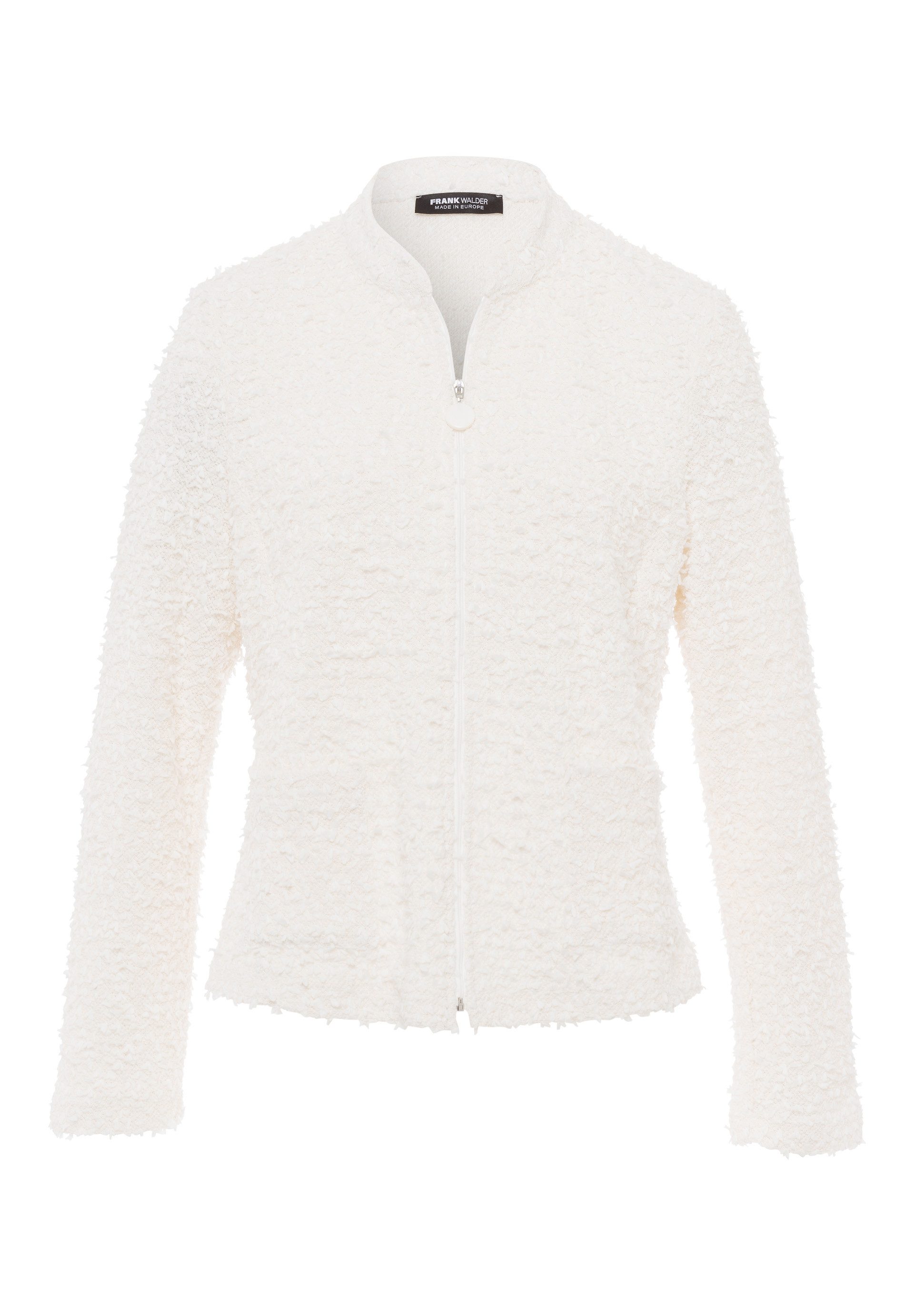 Strickjacke - modische Damenjacke mit Stehkragen, Taschen und Reißverschluss
