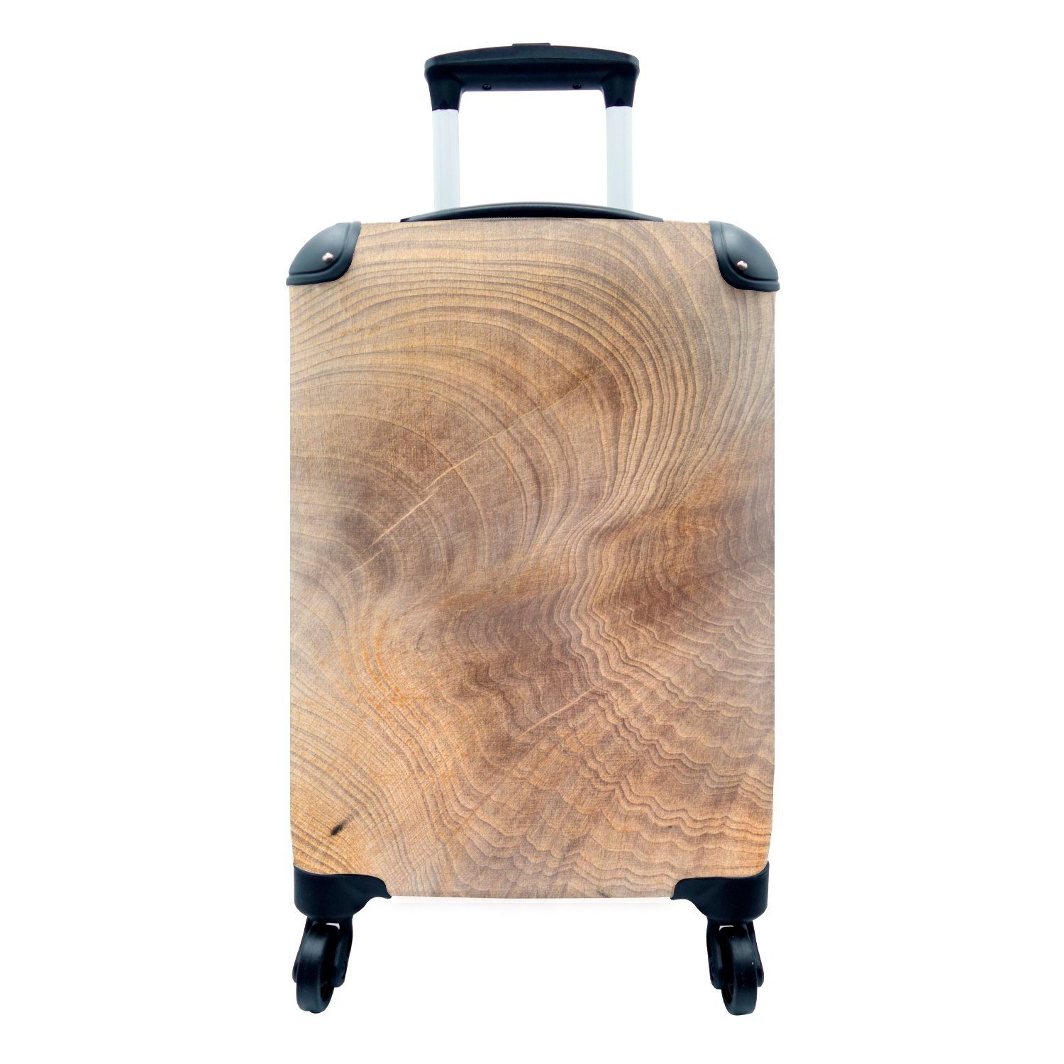 MuchoWow Handgepäckkoffer Nahaufnahme einer gewundenen Holzstruktur, 4 Rollen, Reisetasche mit rollen, Handgepäck für Ferien, Trolley, Reisekoffer