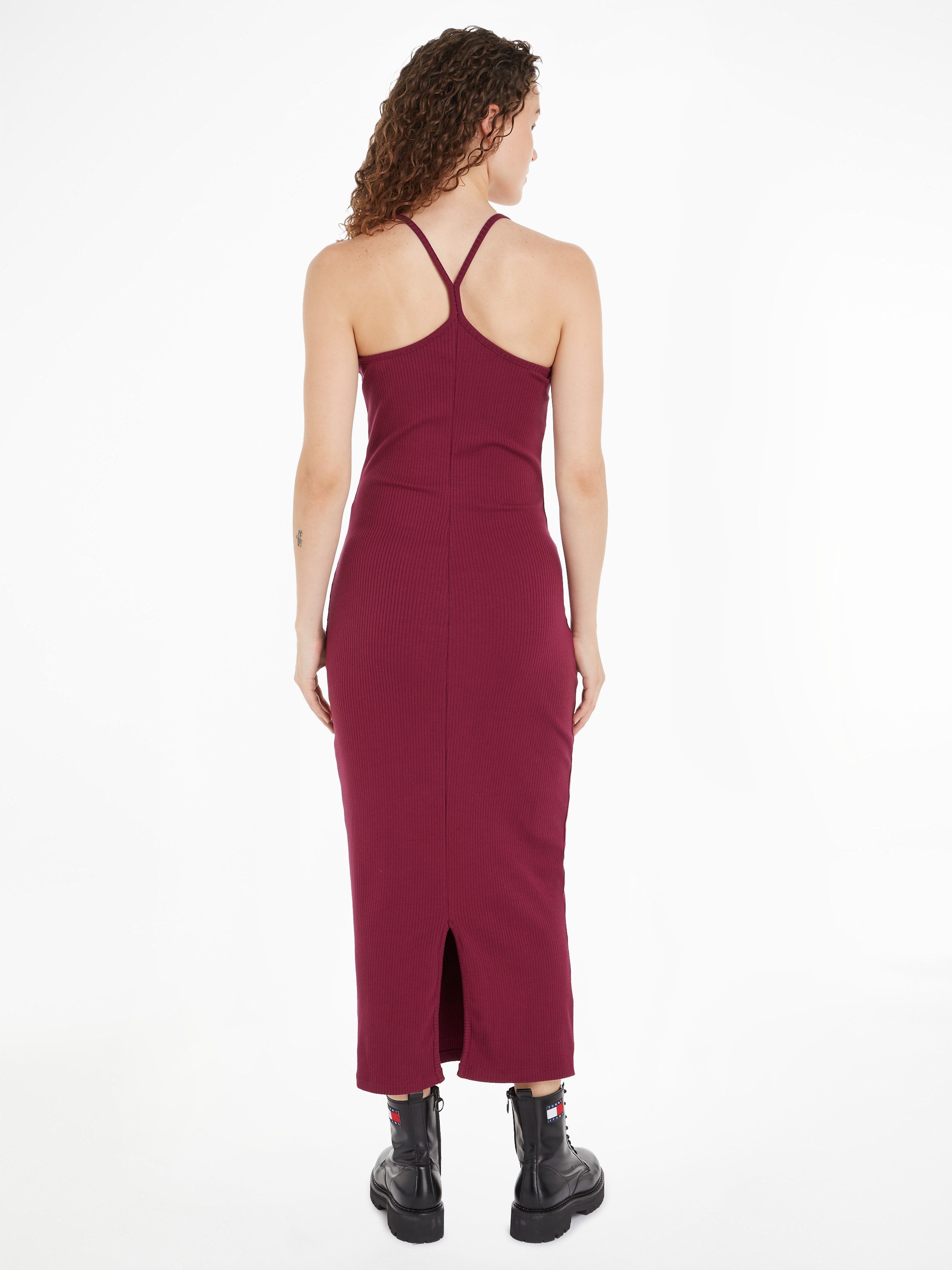 Tommy Jeans Jerseykleid TJW STRAPPY BADGE RIB DRESS mit Trägern, Rippware, günstig online kaufen