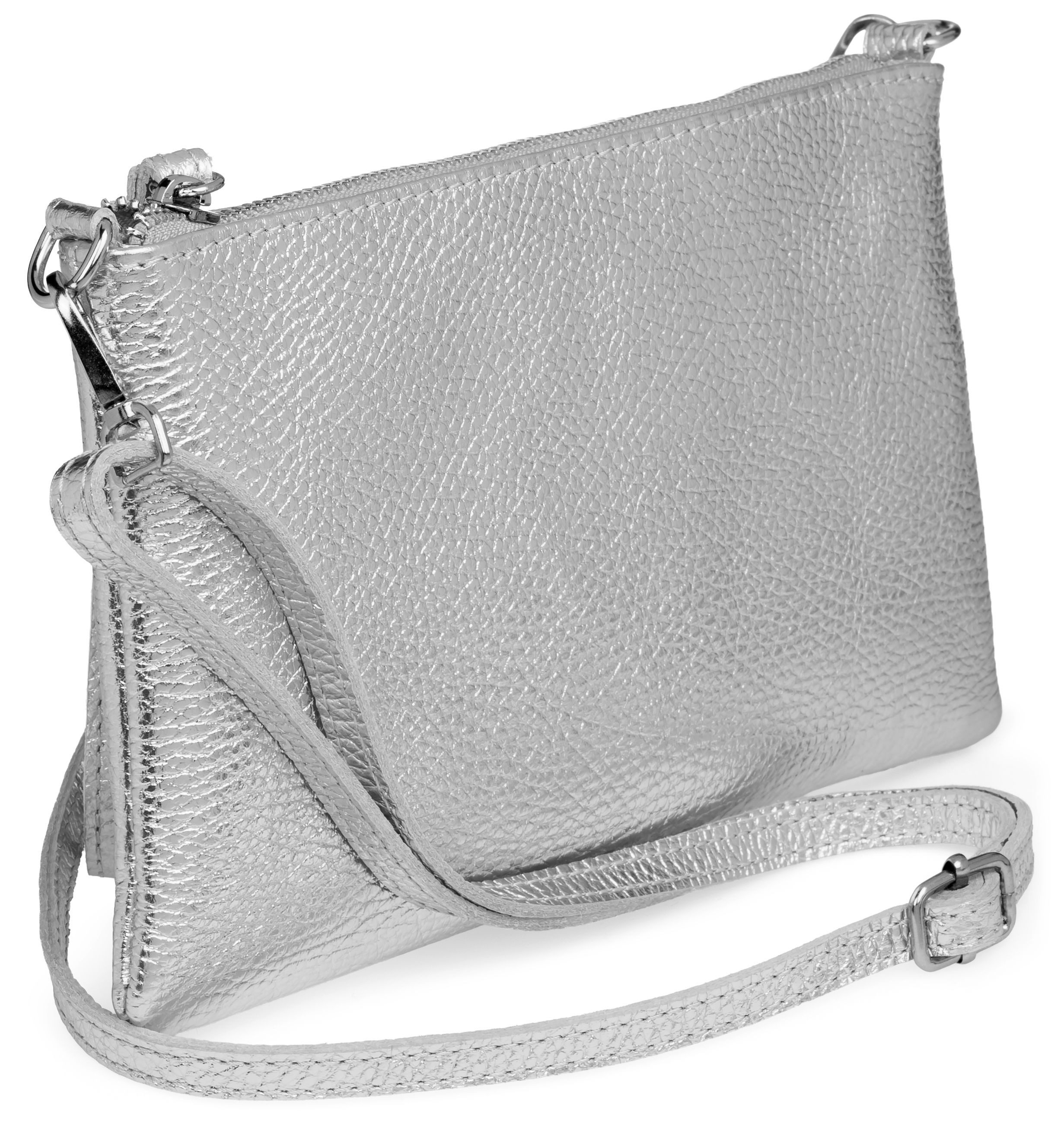 Caspar Clutch Abendtasche Kompakte Damen Leder Tasche - CLASSIC LINE - Modell No.834, leicht, elegant & unempfindlich - 100% Echtleder - Handmade in Italy