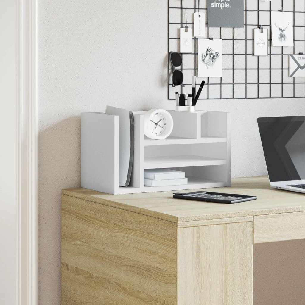 vidaXL Mehrzweckregal NA Ablage Regal Schreibtischregal Schreibtischorganizer Weiß 44,5x24x2