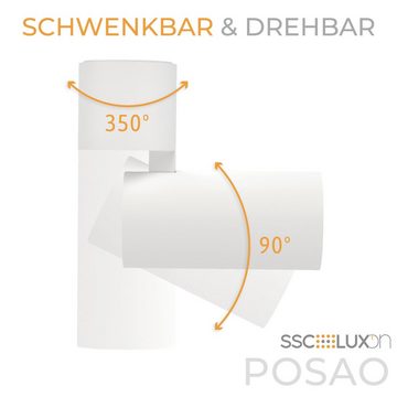 SSC-LUXon Aufbauleuchte POSAO helle Spotstrahler Aufbaulampe 30W warmweiß LED 230V, Warmweiß