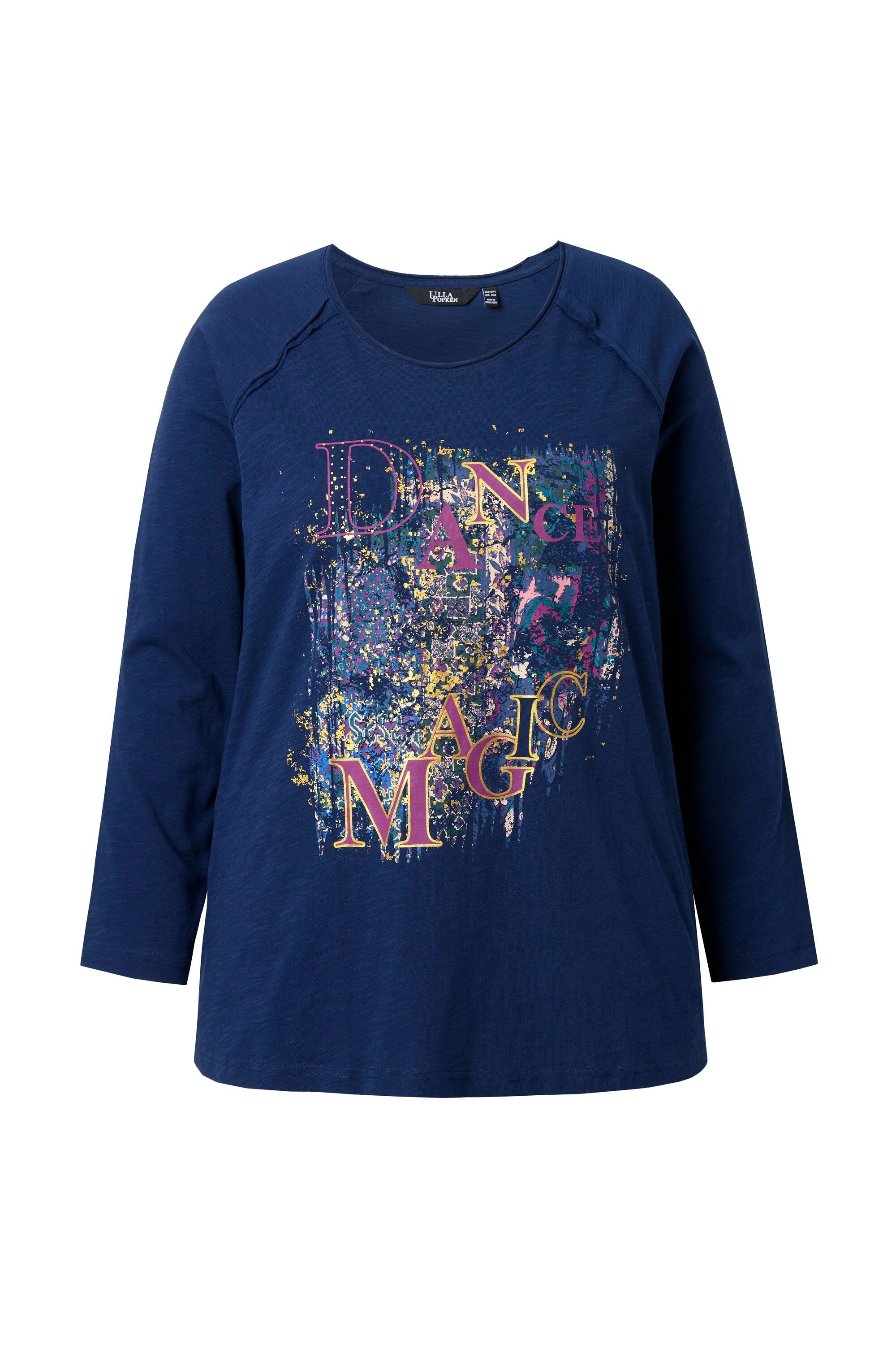 Ulla Popken T-Shirt Shirt Motivdruck A-Linie Rundhals Langarm günstig online kaufen