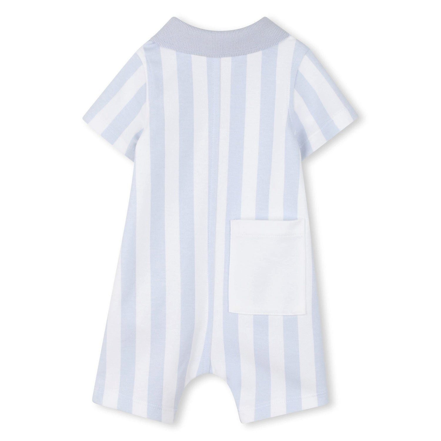 Boss Kidswear Spieler BOSS Kidswear Baby Playsuit „Himmelblau“ – gestreift mit Kragen & Druc