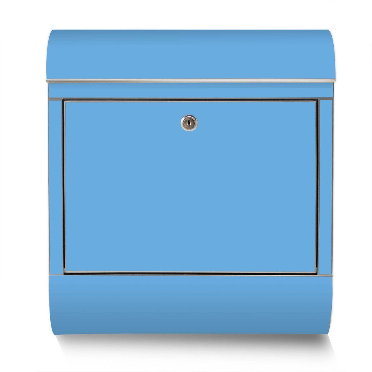 Pastellblau x12cm groß, mit 42,5 (Wandbriefkasten x Wandbriefkasten banjado Edelstahl 38 Zeitungsfach),