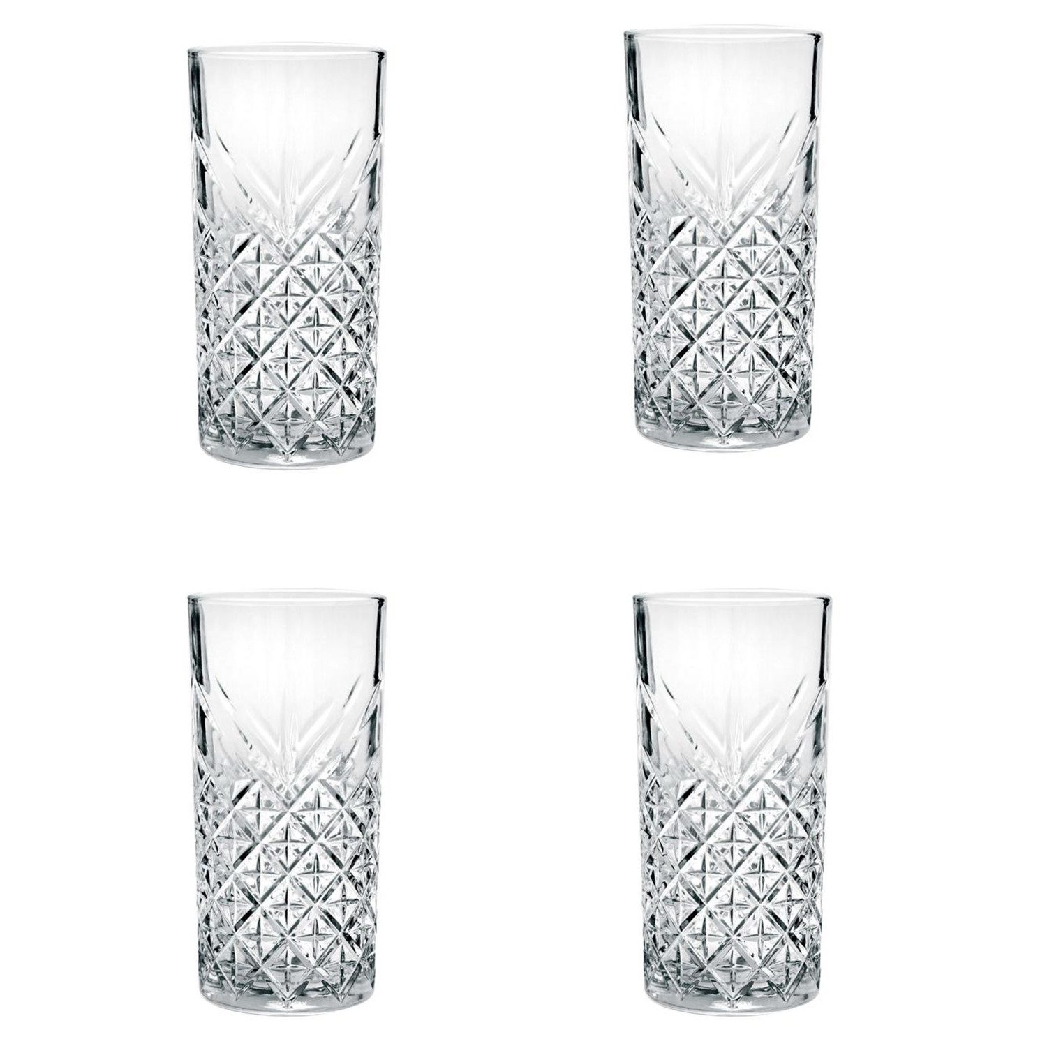 Pasabahce Gläser-Set Timeless-52800, Glas, Trinkgläser 4-er Set Kristall Optik, Spülmaschinenfest